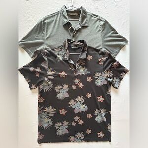 TravisMathew Golf Polo Lot 2 Mens XL Floral Gray Performance Shirts